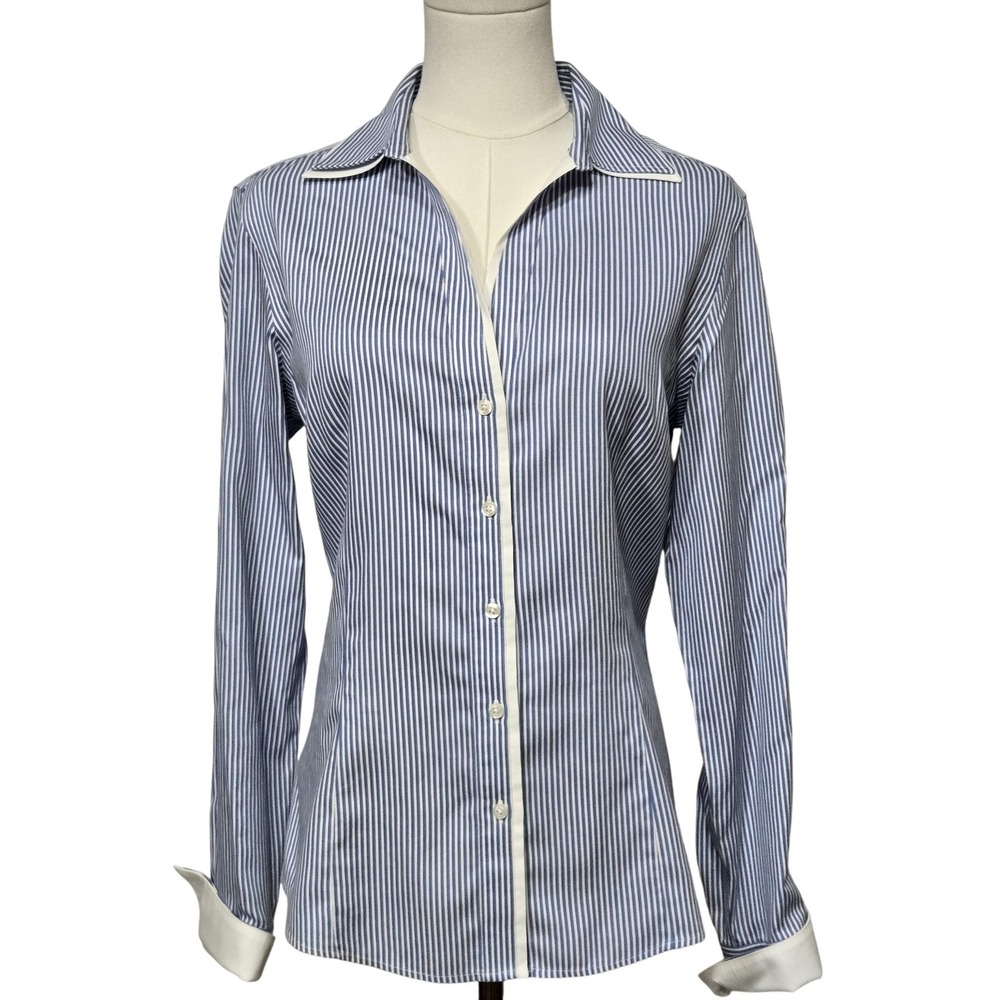 Brooks Brothers Blue and White Striped Button-Down Shirt